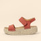 Sandales confortables à plateforme en cuir - Rose - El naturalista