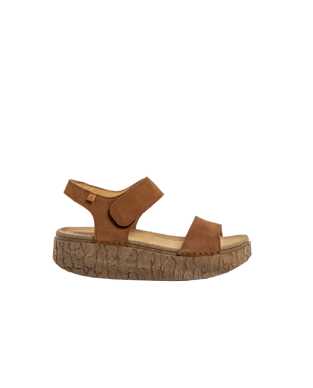 Sandales confortables à plateforme en cuir - Marron - El naturalista