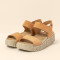 Sandales confortables à plateforme en cuir - Jaune - El naturalista