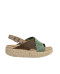 Sandales confortables compensées en cuir torsadé - Vert - El naturalista