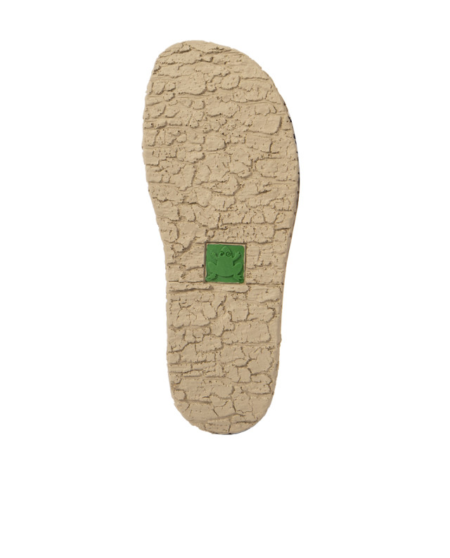 Sandales confortables compensées en cuir torsadé - Beige - El naturalista
