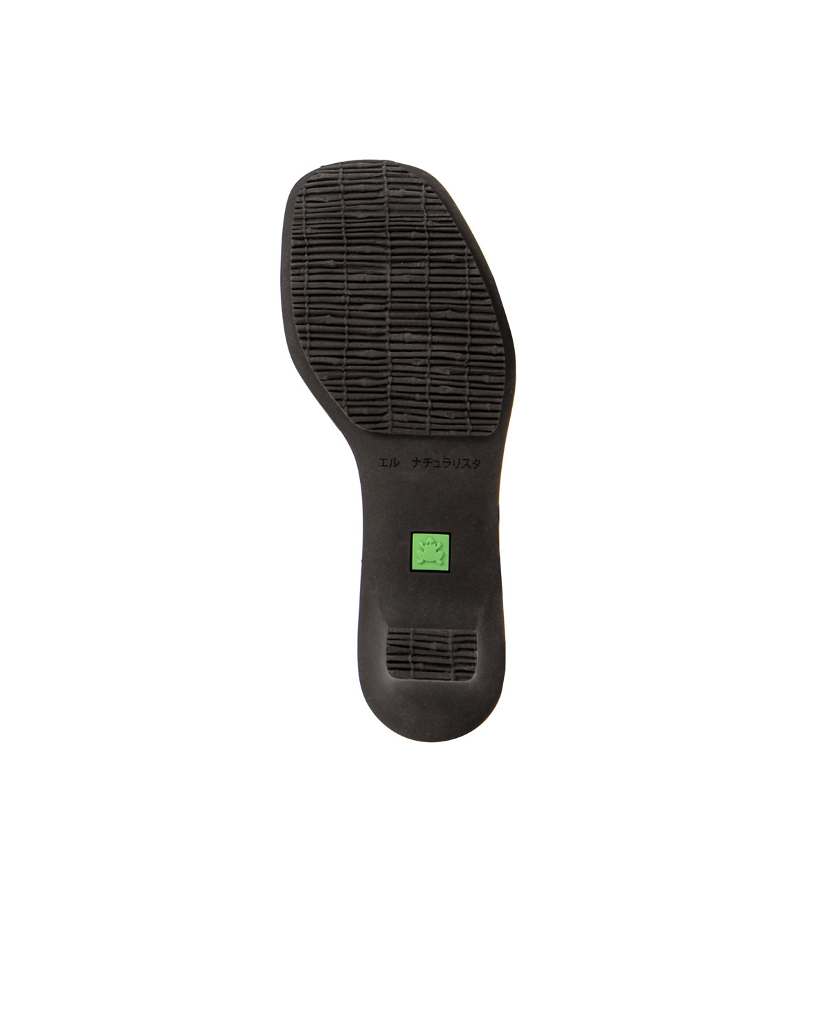 Sandales confortables en cuir tréssé à petit talon - Noir - El naturalista