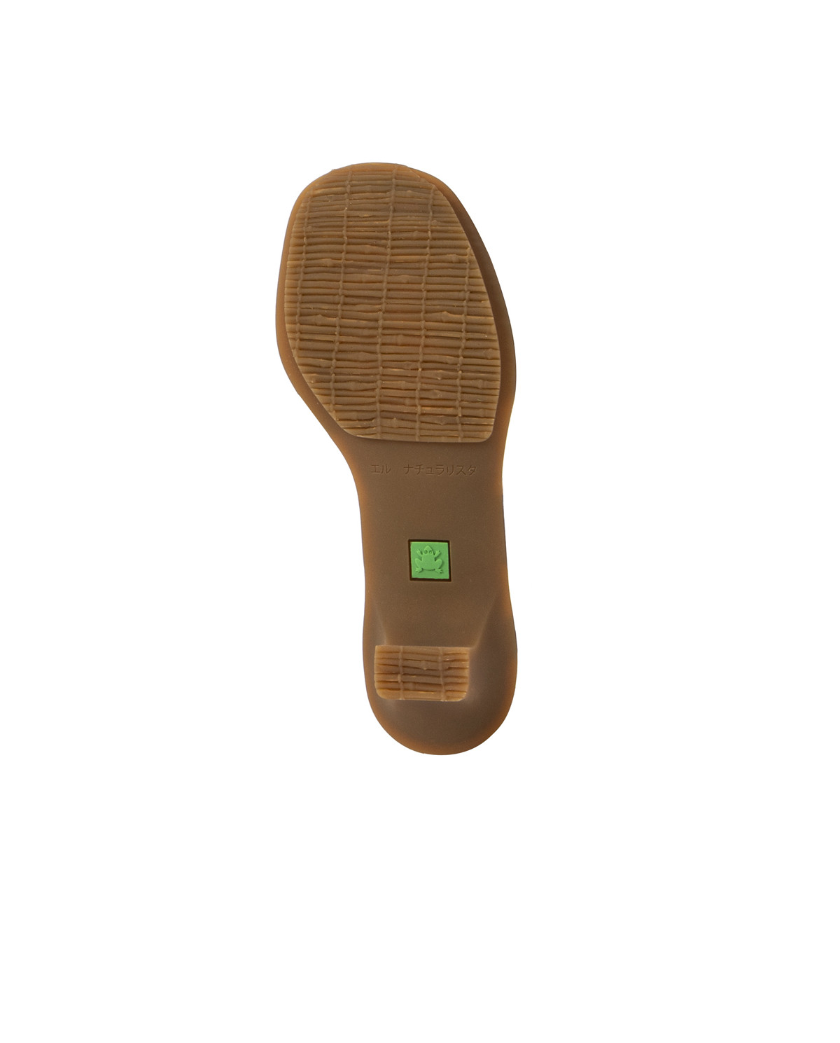 Sandales confortables en cuir tréssé à petit talon - Vert - El naturalista