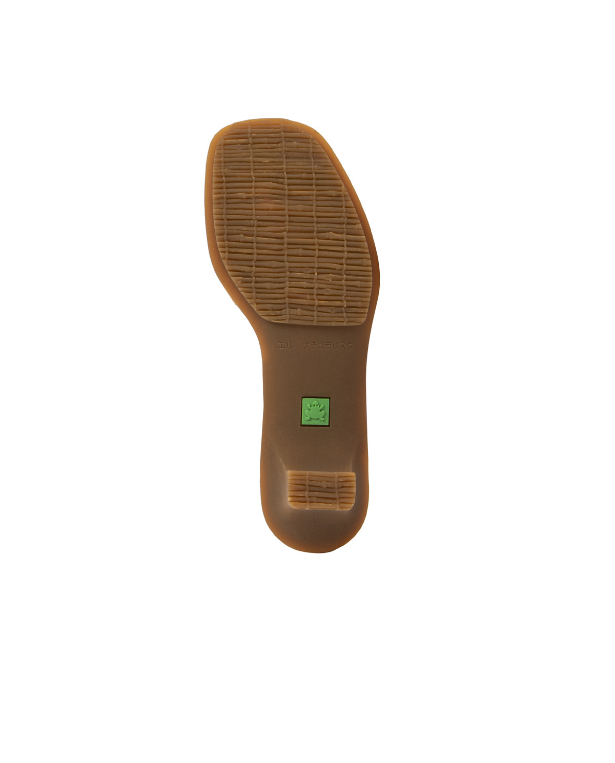 Sandales confortables en cuir à petit talon - Orange - El naturalista