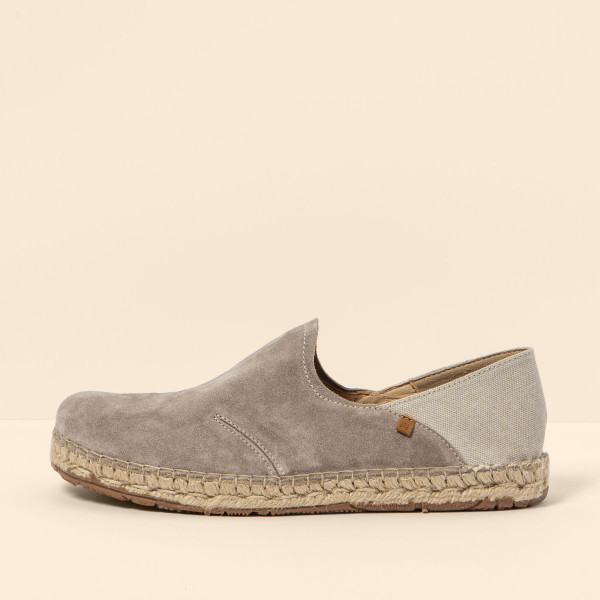 Espadrilles en daim à semelle jute - Beige - El naturalista