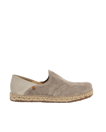 Espadrilles en daim à semelle jute - Beige - El naturalista