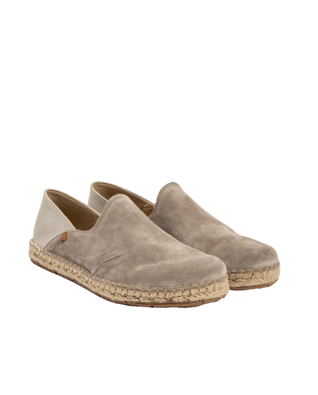 Espadrilles en daim à semelle jute - Beige - El naturalista