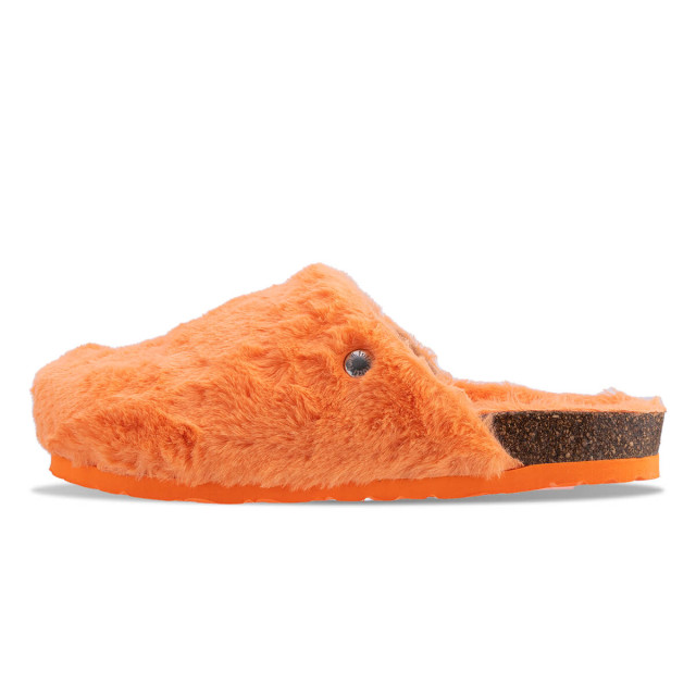 Sabots en fausse fourrure type chaussons - Orange - Futti