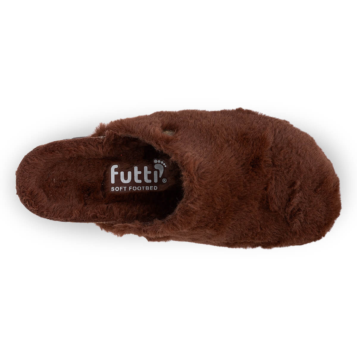 Sabots en fausse fourrure type chaussons - Marron - Futti