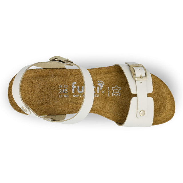Sandales confortables compensées à talon en liège - Blanc - Futti