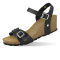 Sandales confortables compensées à talon en liège - Noir - Futti