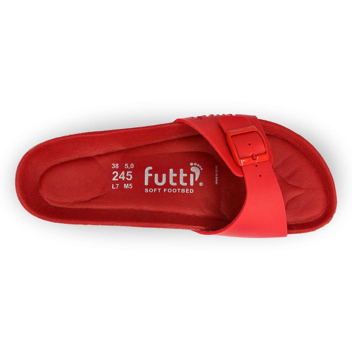 Mules plates couleur fluo - Rouge - Futti