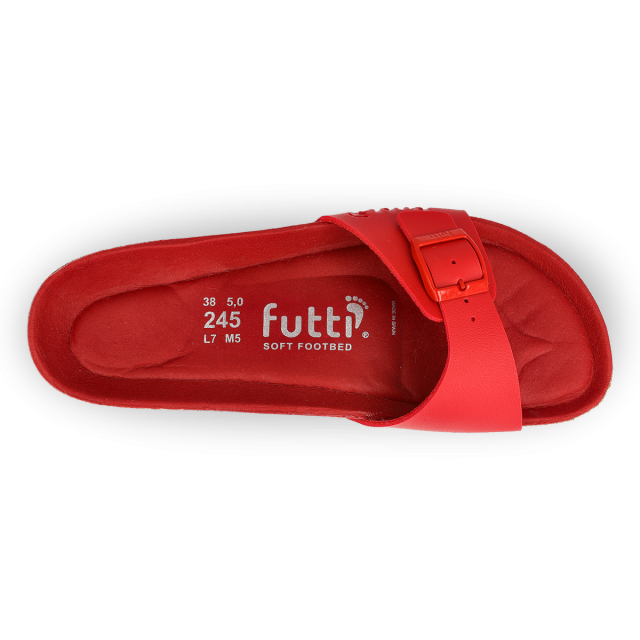 Mules plates couleur fluo - Rouge - Futti