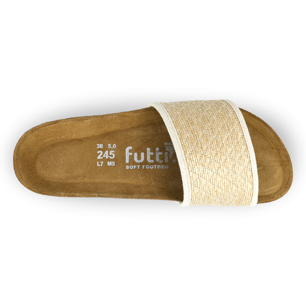 Mules plates en raphia- Beige - Futti