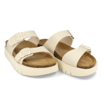 Mules double boucles semelle plateforme - Beige - Futti