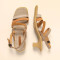 Sandales confortables en cuir à petit talon - Beige - El naturalista