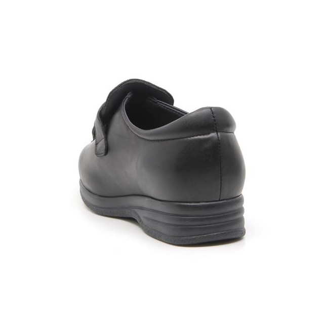 Chaussures pieds larges ajustables en cuir - Noir - Mabel Shoes