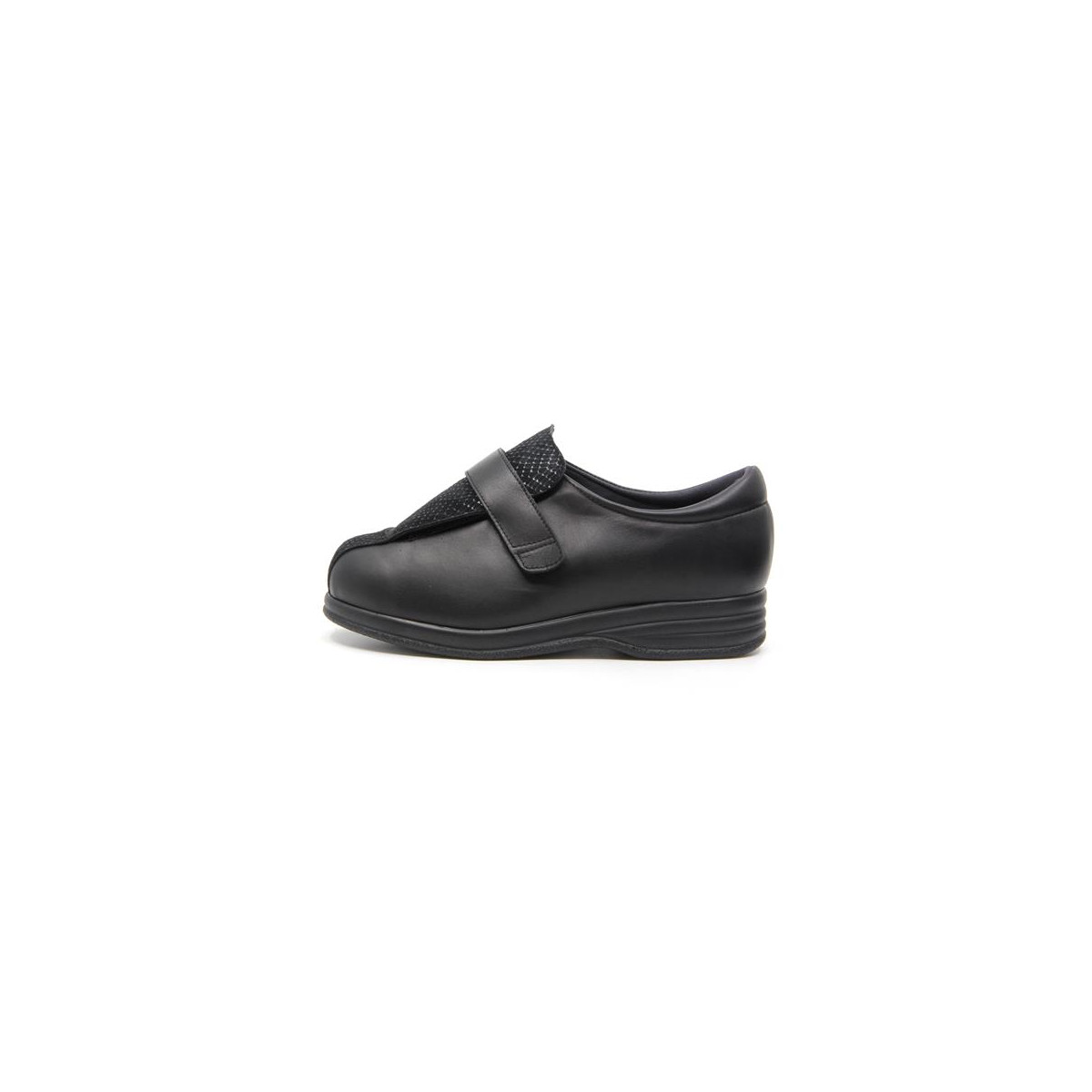 Chaussures pieds larges ajustables en cuir - Noir - Mabel Shoes