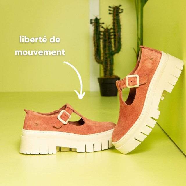 Derbies ouvertes en daim - Rose - art