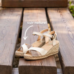 Sandales confortables compensées en daim torsadé - Beige - El naturalista
