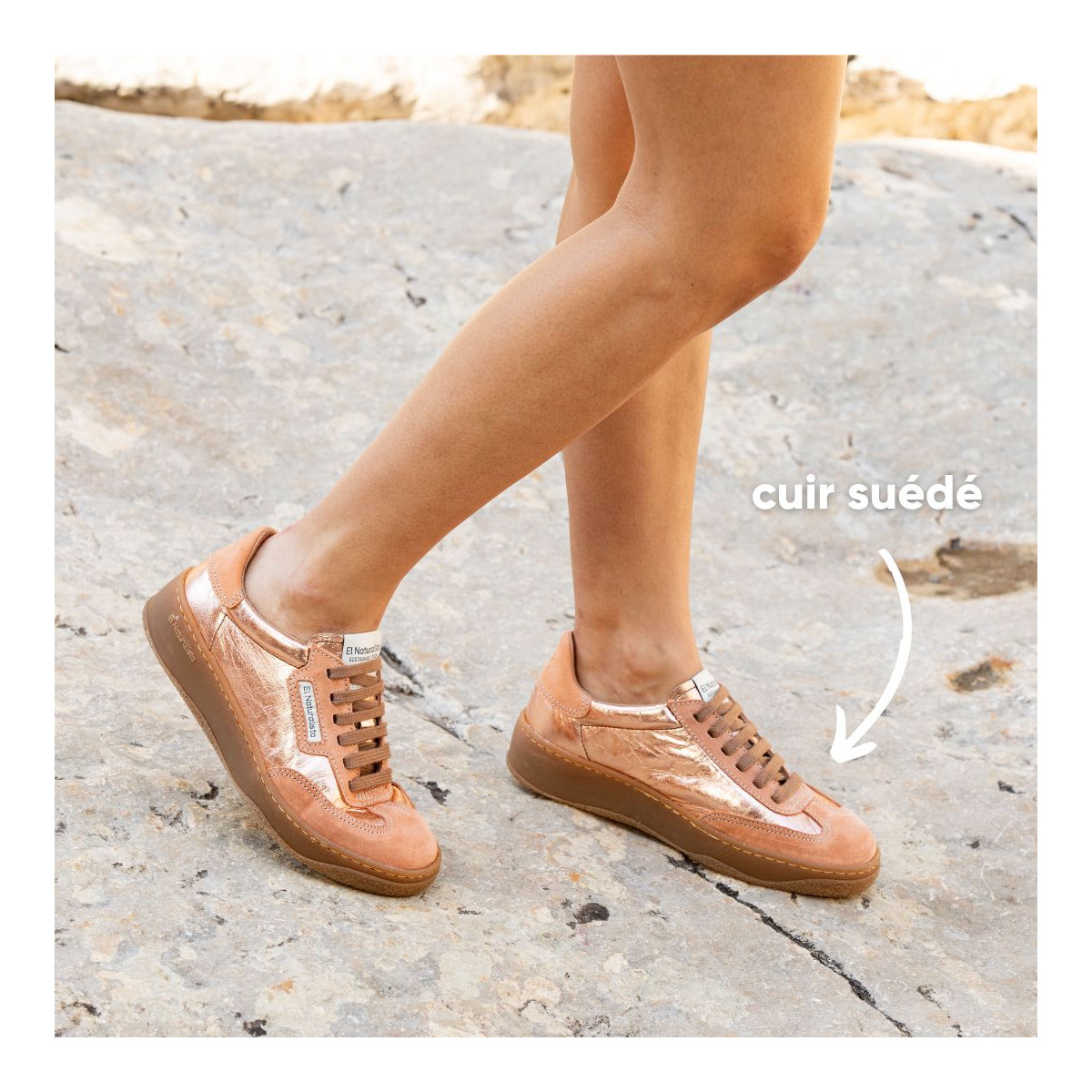 Sneakers cuir et daim - Marron - El naturalista