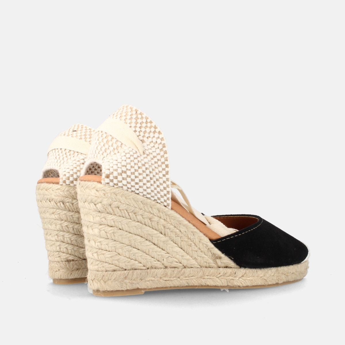 Espadrilles compensées en jute - Noir - Marila