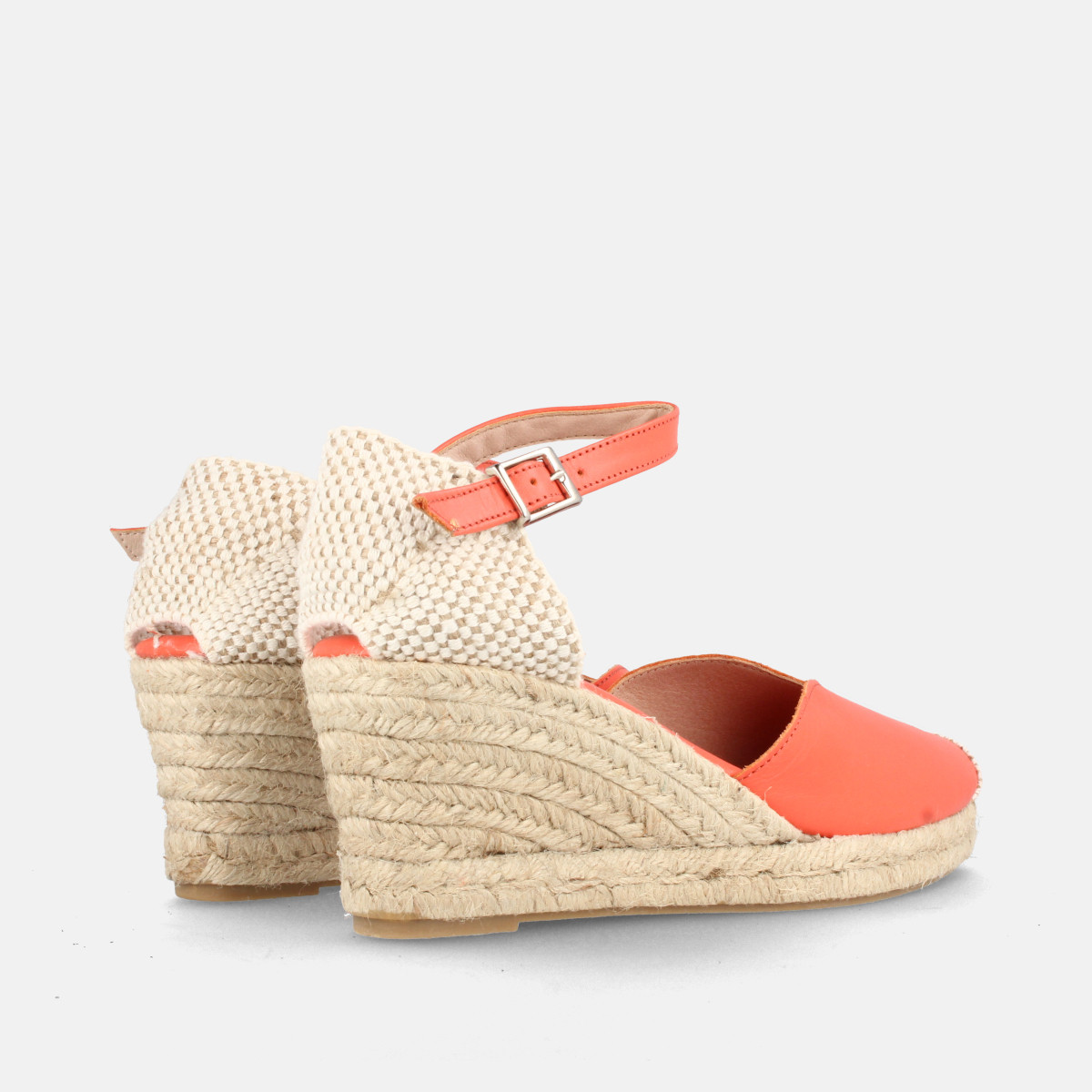 Espadrilles compensées en jute - Orange - Marila