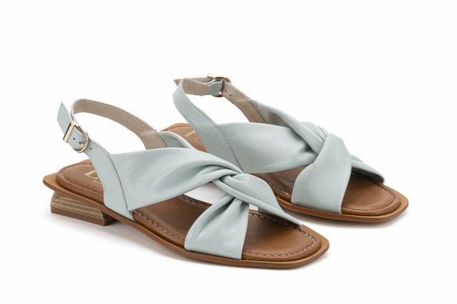 Sandales confortables à talon carré à brides croisées - Bleu - Lince