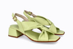 Sandales confortables à talon carré à brides croisées - Vert - Lince