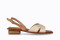 Sandales confortables à petit talon en cuir - Beige - Lince