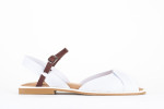 Sandales confortables plates à bout croisé - Blanc - Lince
