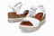 Sandales confortables compensées en cuir - Blanc - Lince