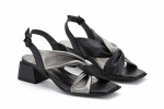 Sandales confortables à talon carré à brides croisées - Noir - Lince