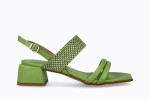 Sandales confortables à petit talon bride rafia - Vert - Lince