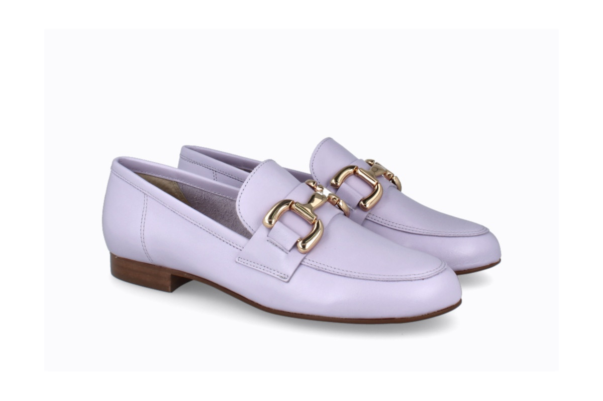 Mocassins en cuir de belle qualité à boucle - Violet - Lince