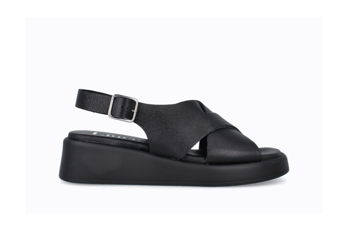 Sandales confortables compensées ultra confortable - Noir - Lince