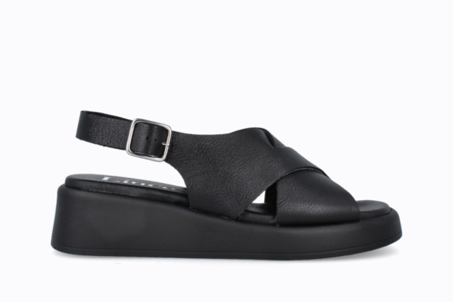 Sandales confortables compensées ultra confortable - Noir - Lince