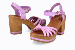Sandales confortables à talon en bois - Violet - Lince