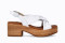 Sandales confortables à talon à brides drapées et croisées - Blanc - Lince