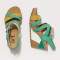 Sandales compensées à lanières en cuir et semelles recyclées graphiques - art